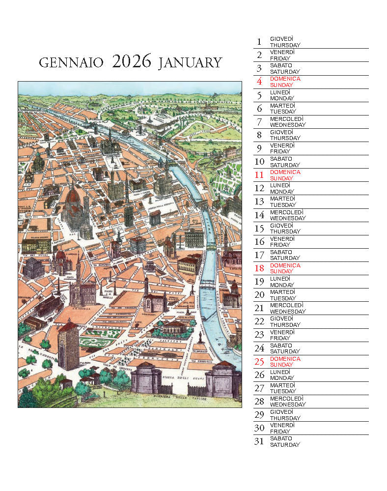 2026 Firenze - Desk Easel Calendar