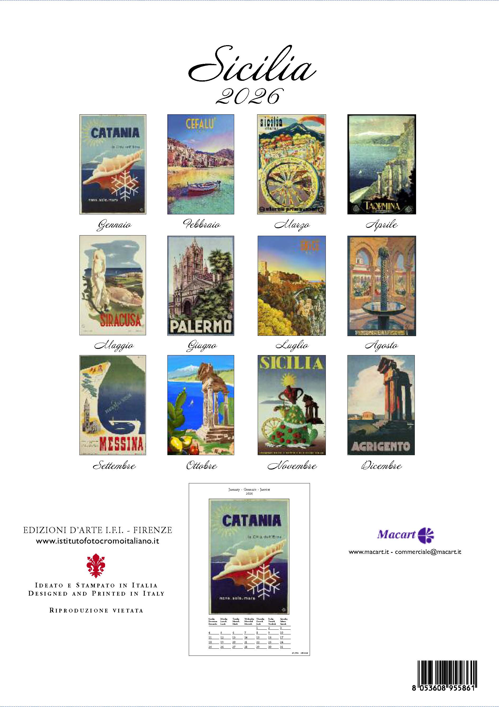 2026 Sicilia - Deluxe Wall Calendar