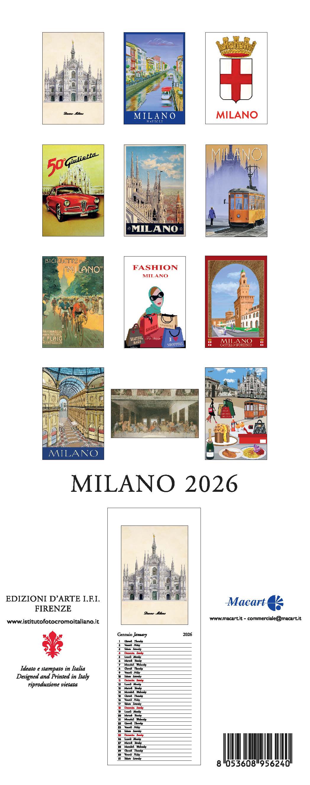 2026 Milano - Slim Wall Calendar