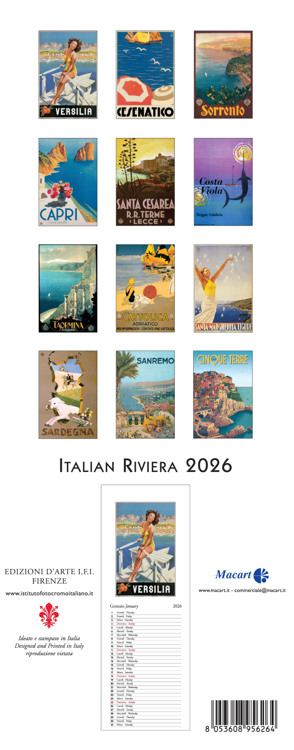 2026 Costa Italiana - Slim Wall Calendar