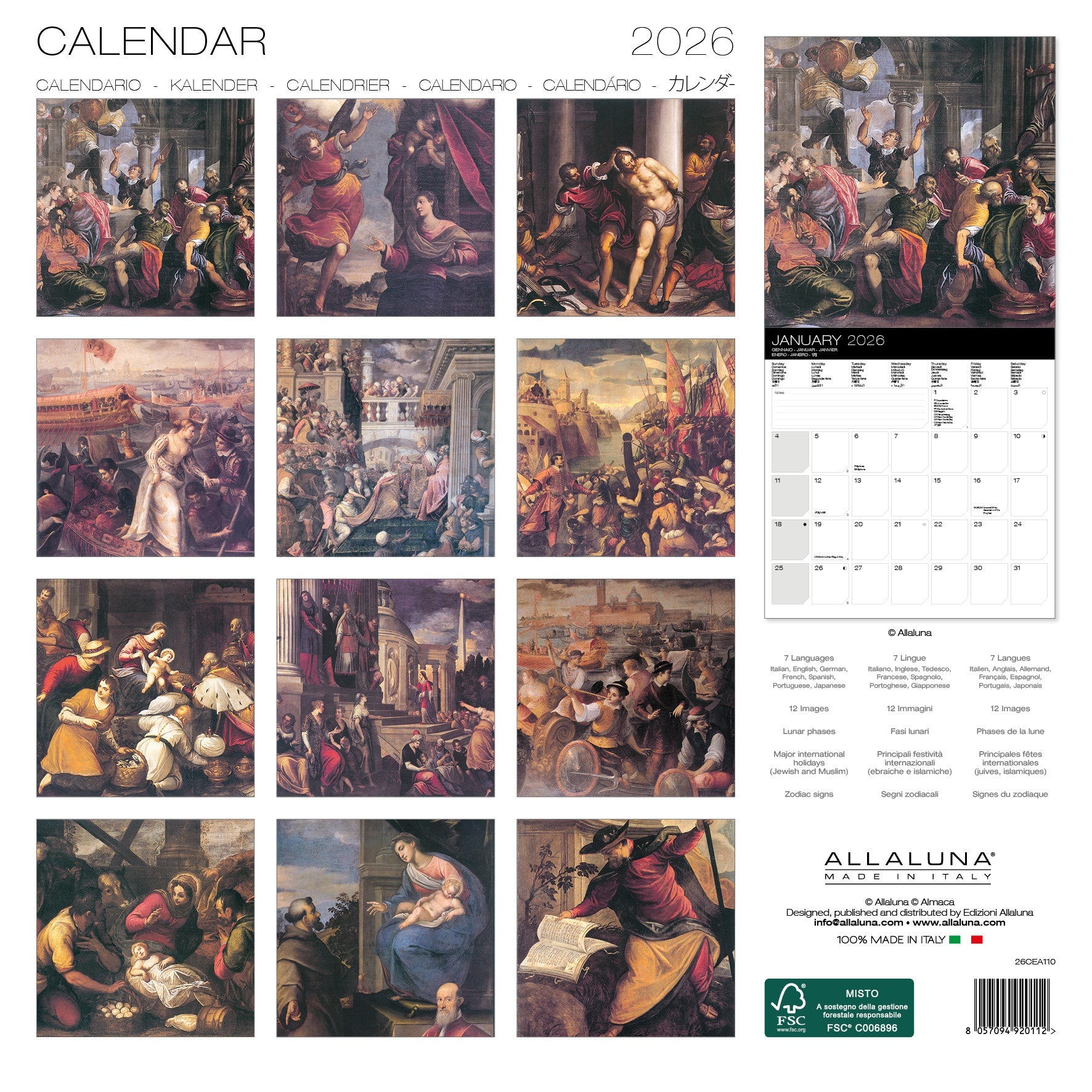 2026 Aliense-Antonio Vassilacchi - Square Wall Calendar