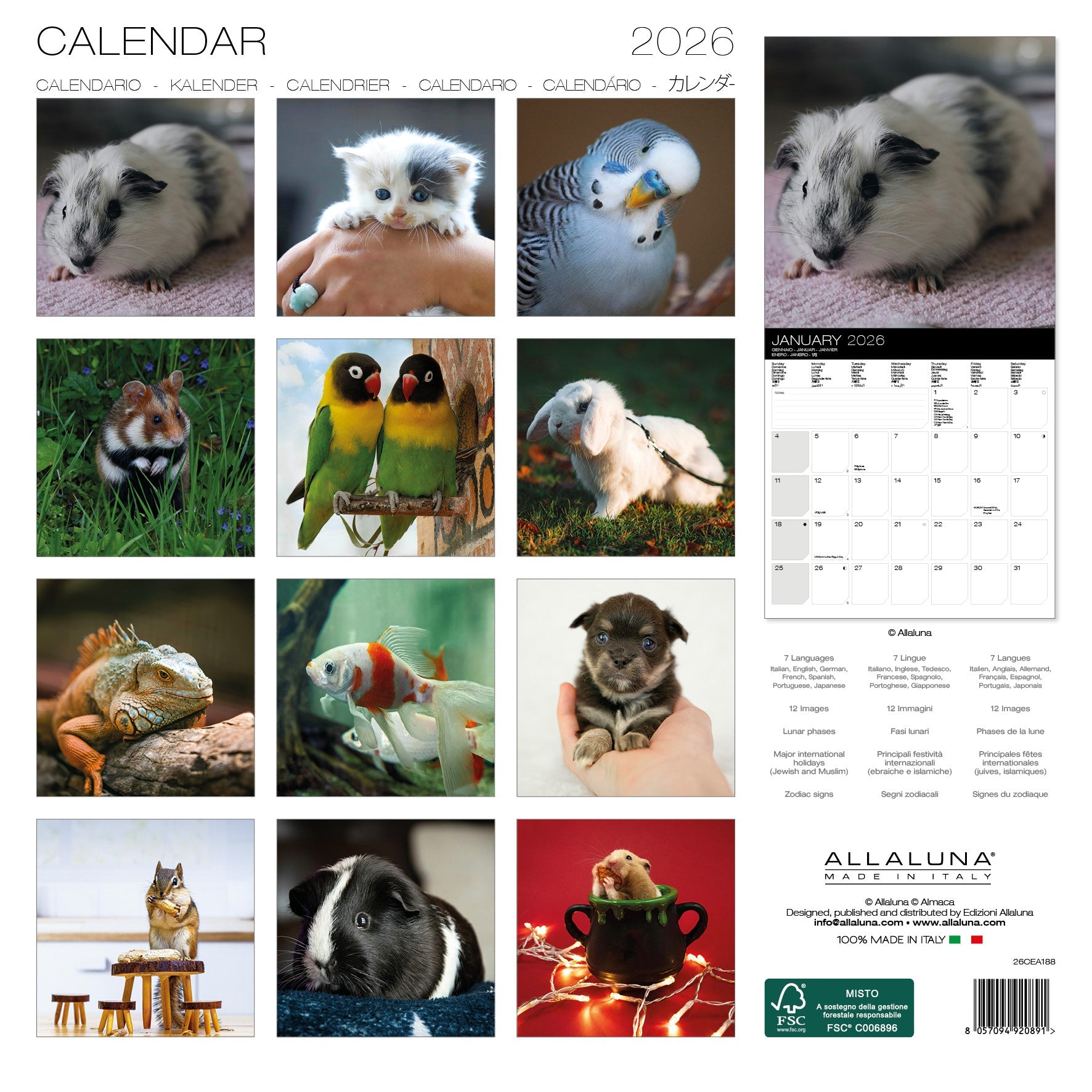 2026 Pets - Square Wall Calendar