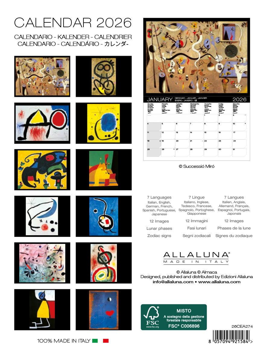 2026 Miro - Desk Easel Calendar