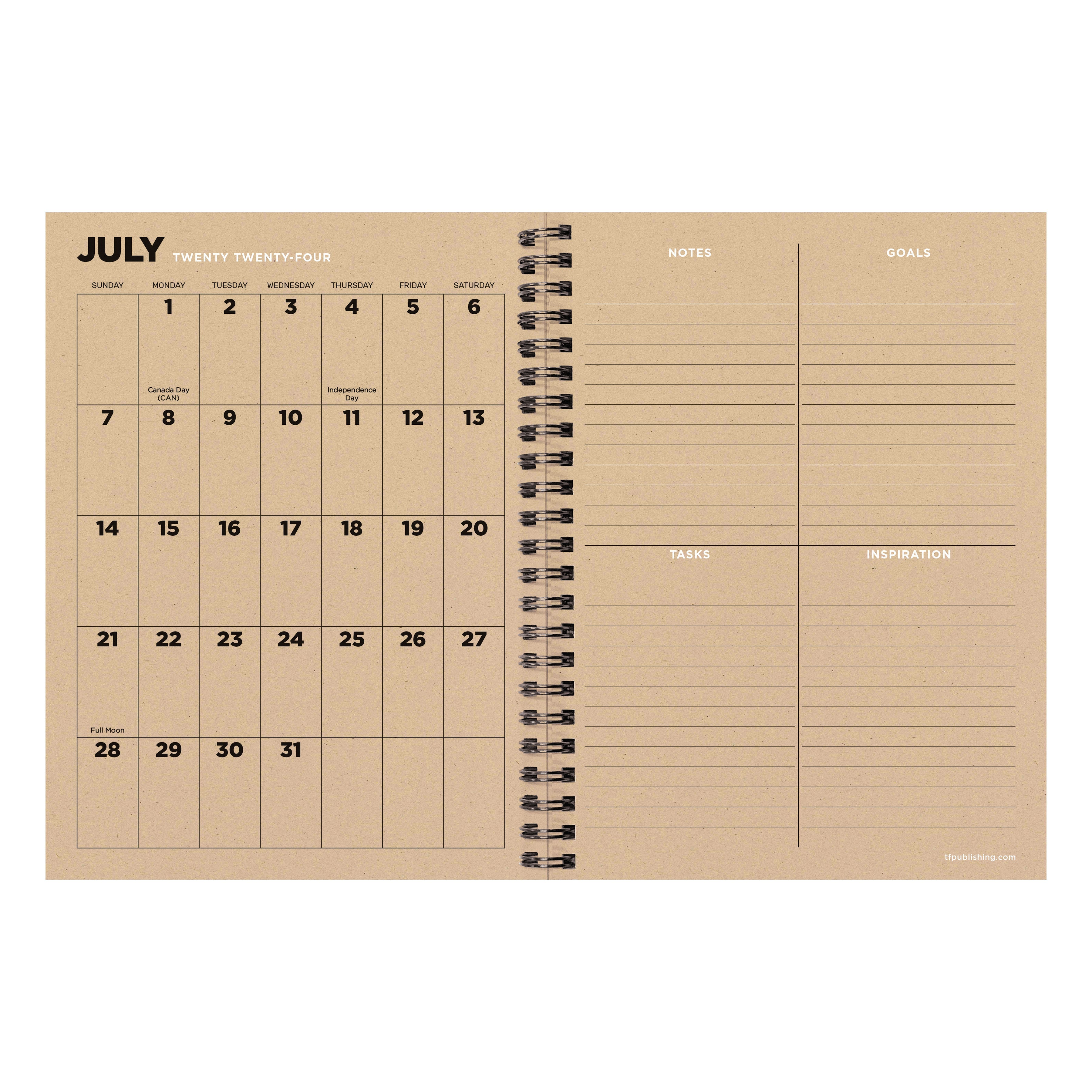 July 2024 - June 2025 Aspen Trees - Medium Weekly & Monthly Academic Year Diary/Planner