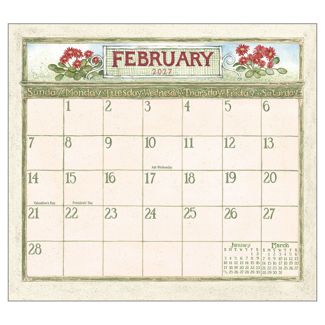 2027 Garden Path - Deluxe Wall Calendar by Susan Winget