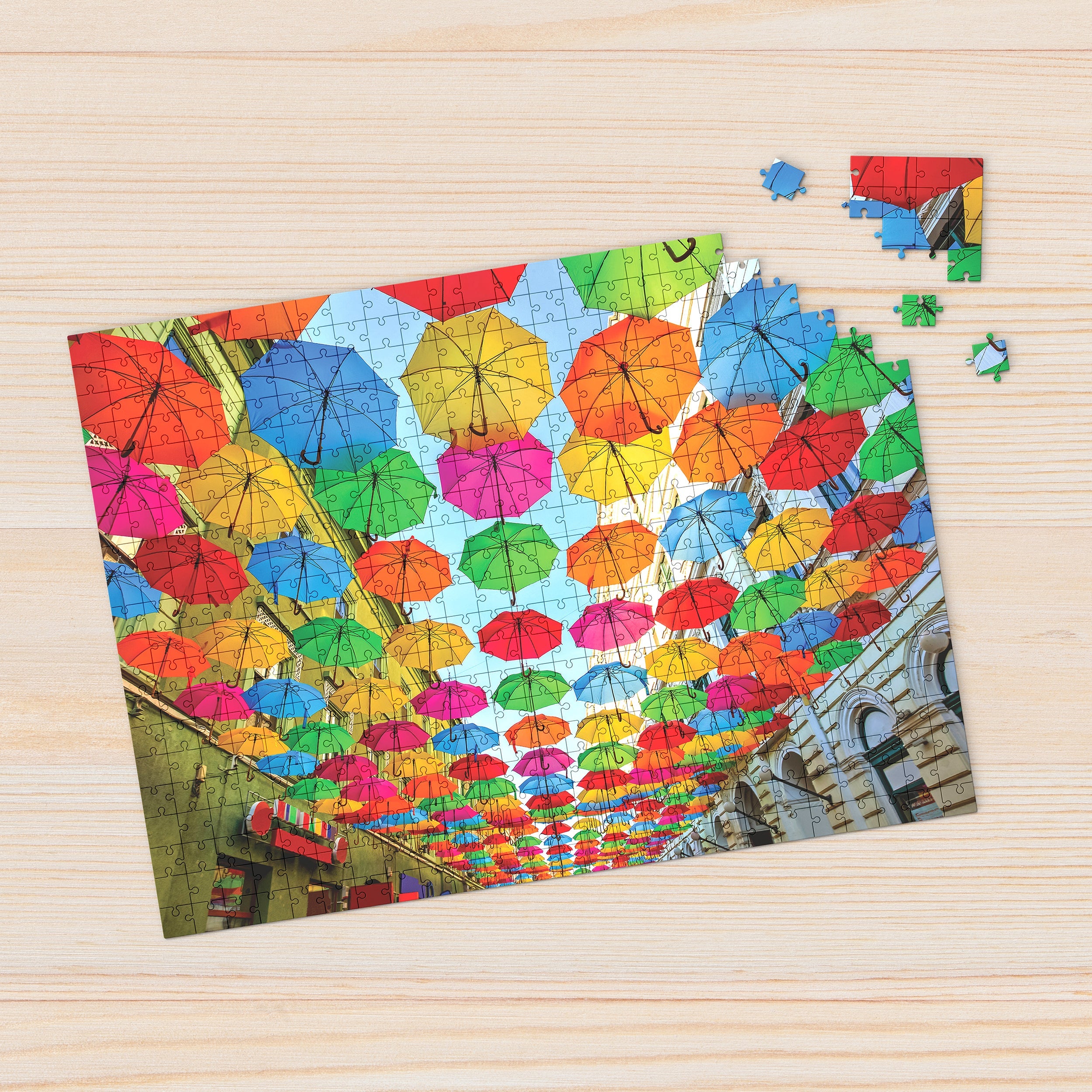 Umbrella Street 500 Piece - Jigsaw Puzzle