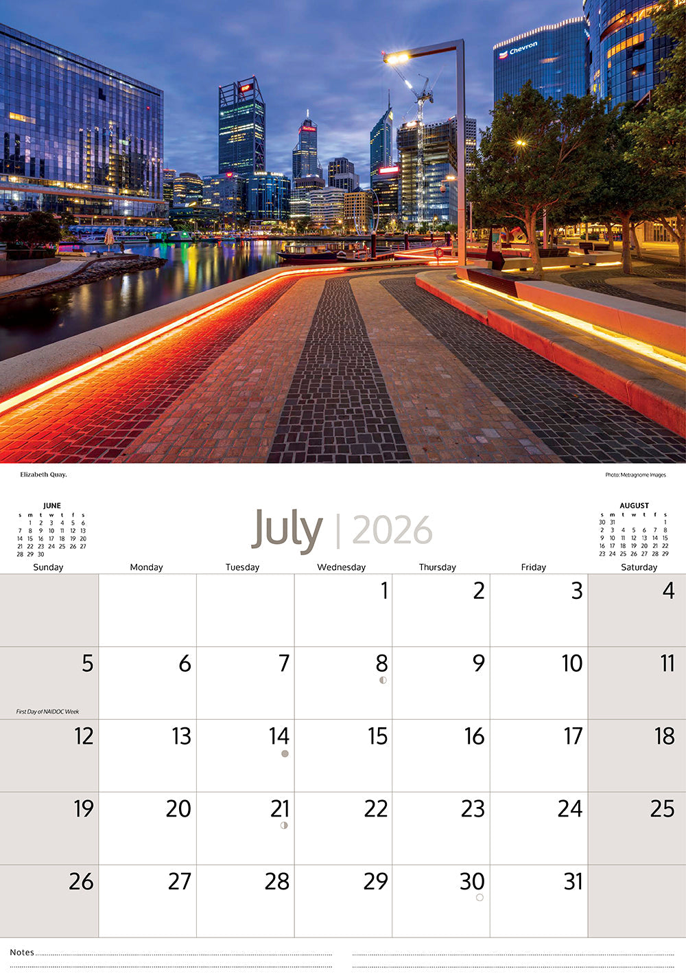 2026 Around Perth - Horizontal Wall Calendar
