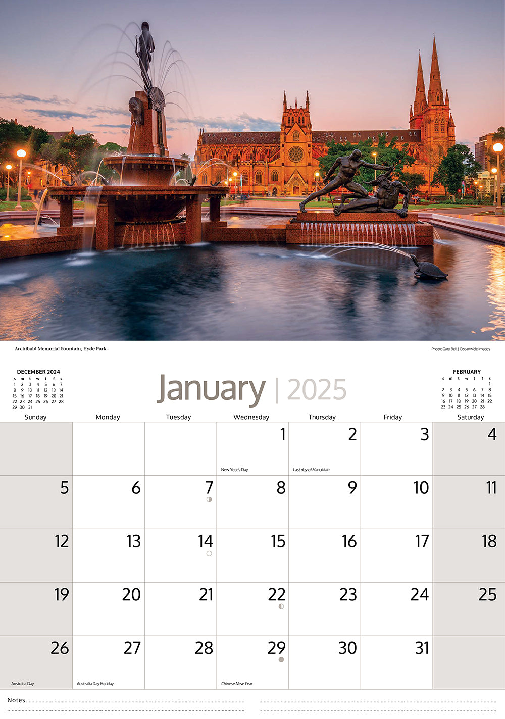 2026 Around Sydney - Horizontal Wall Calendar