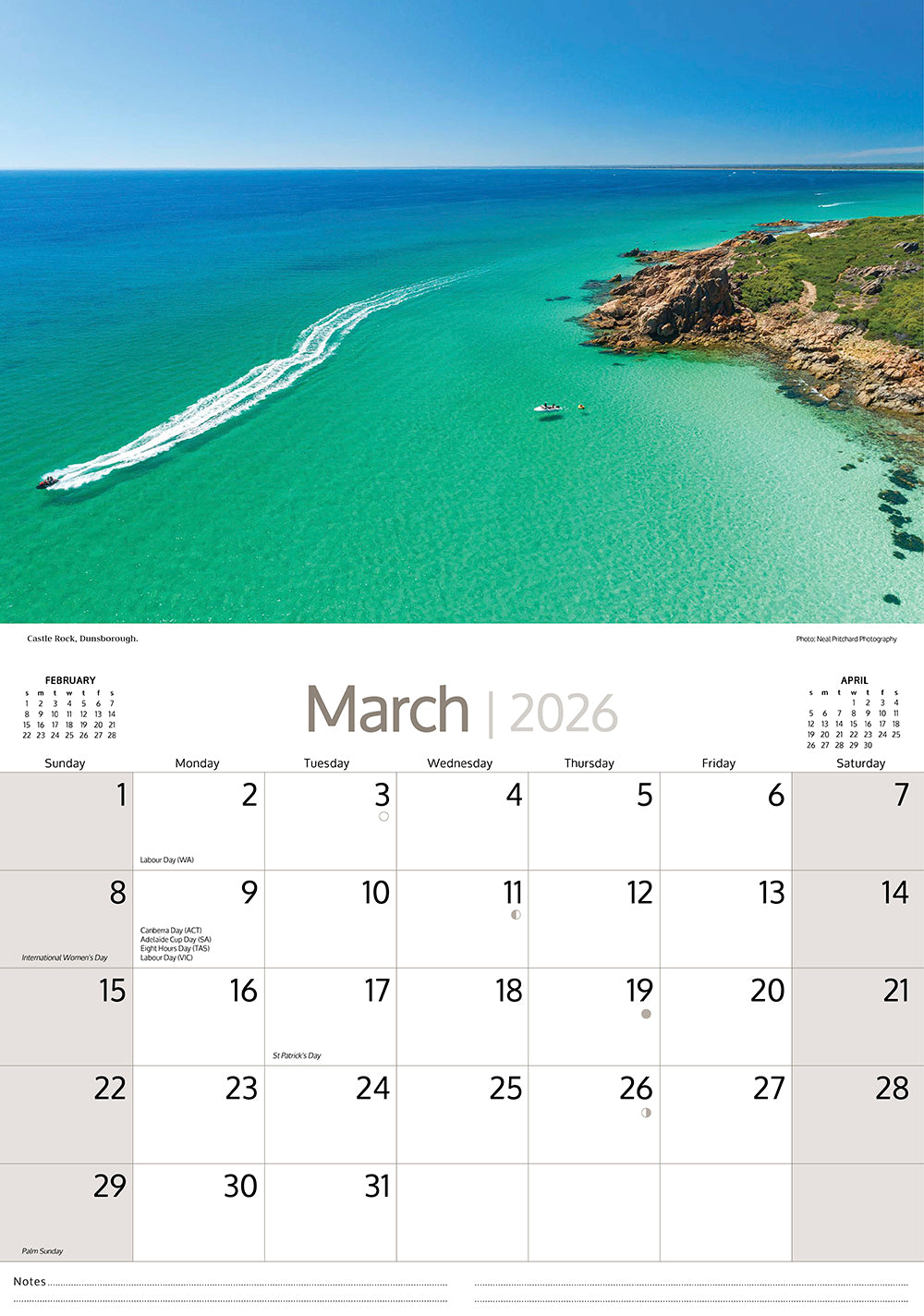 2026 Western Australian - Horizontal Wall Calendar