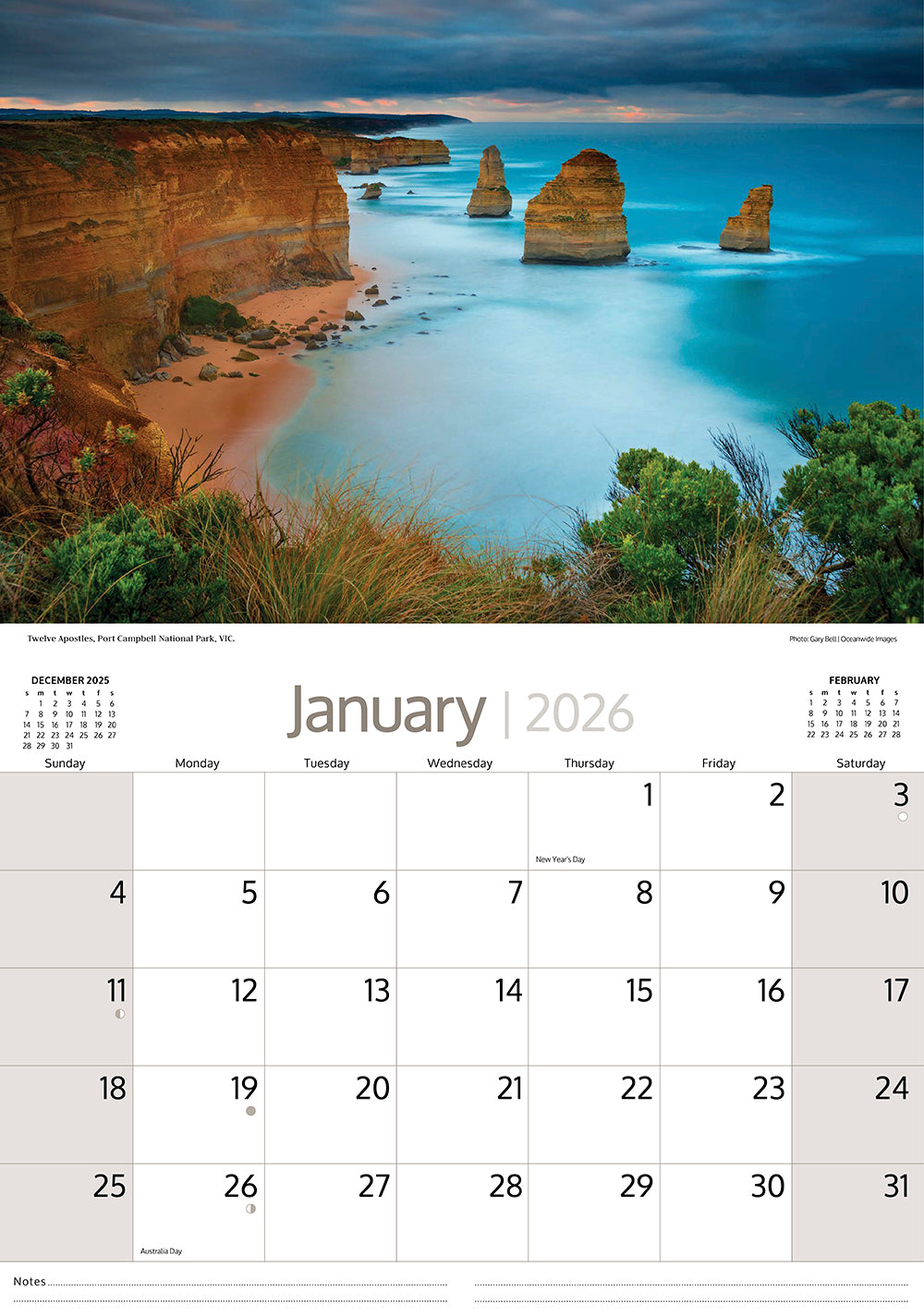 2026 Australian National Parks & Gorges - Horizontal Wall Calendar