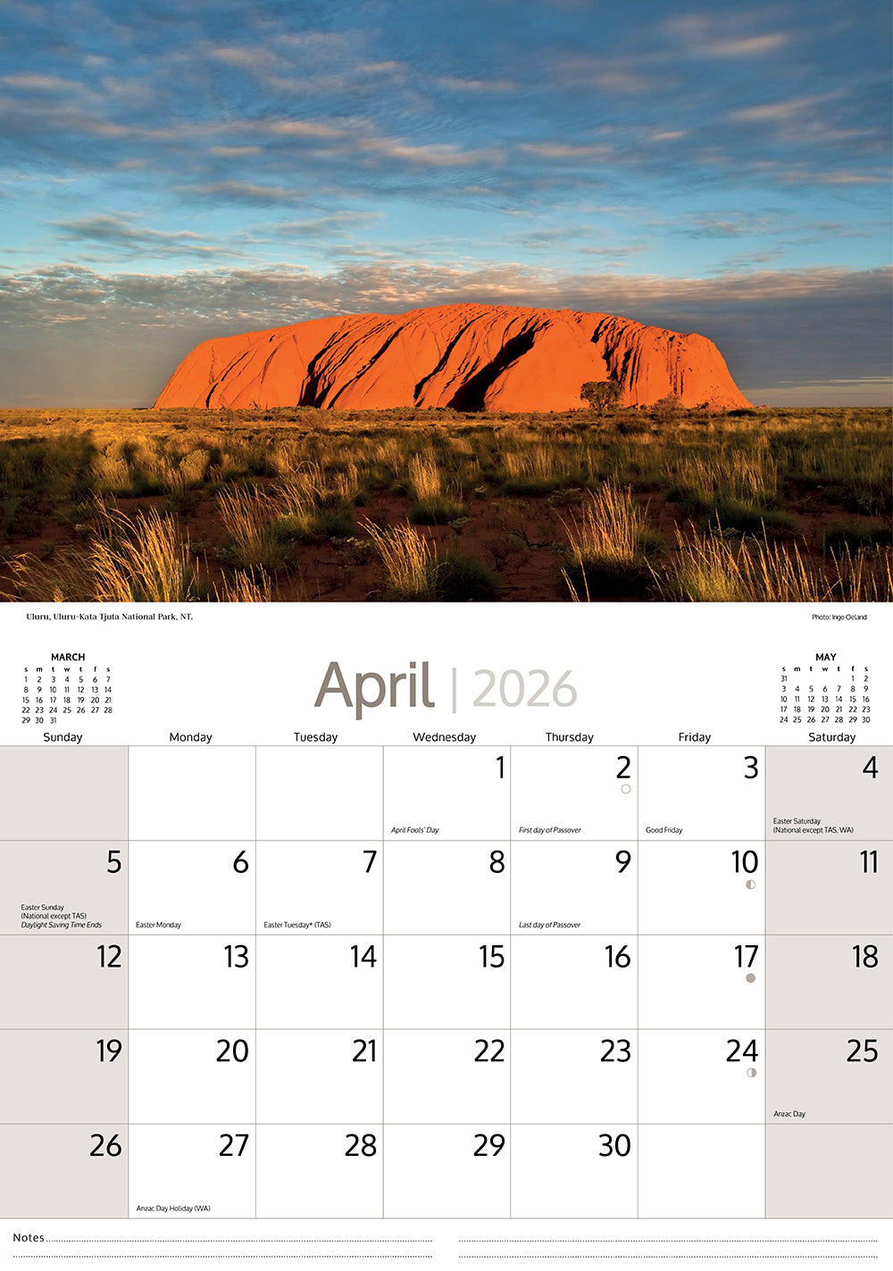 2026 Australian Icons - Horizontal Wall Calendar
