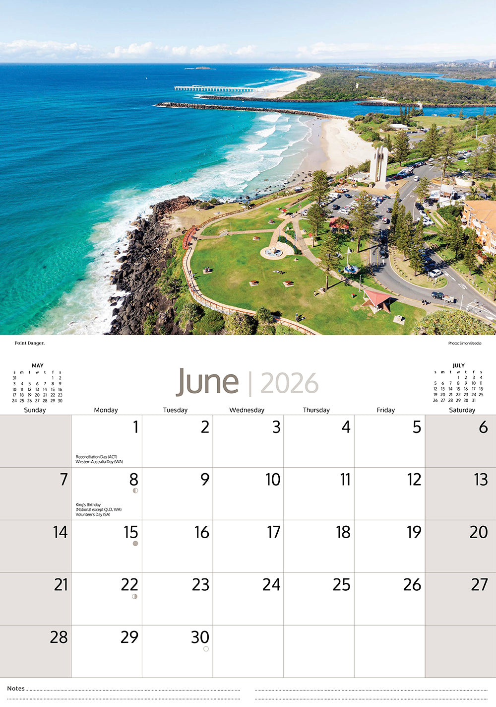 2026 Around Gold Coast - Horizontal Wall Calendar