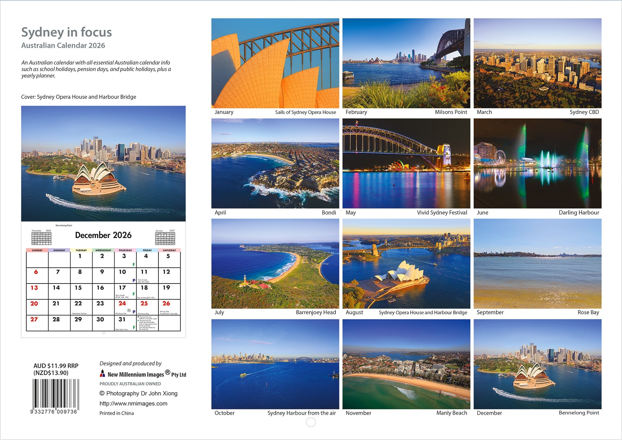 2026 Sydney In Focus - Horizontal Wall Calendar