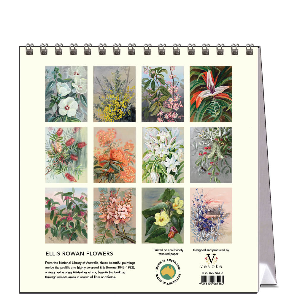 2026 Ellis Rowan Flowers - Australian Artist - Desk Easel Calendar
