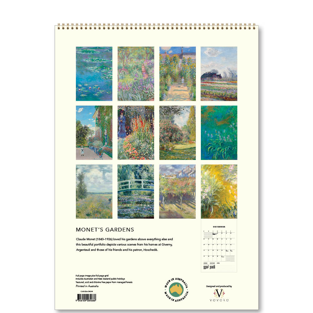 2026 Monet's Gardens - Deluxe Wall Calendar