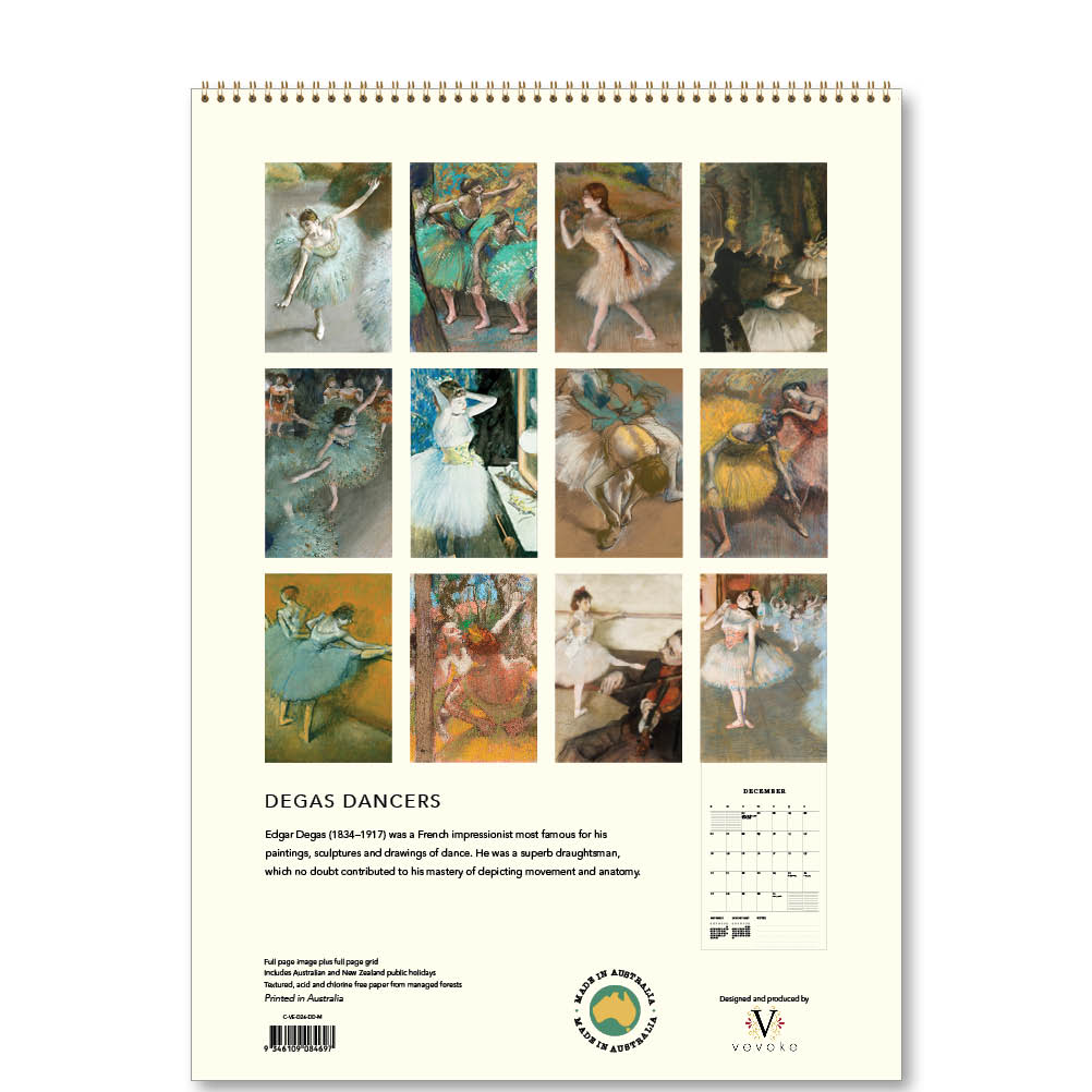 2026 Degas Dancers - Deluxe Wall Calendar