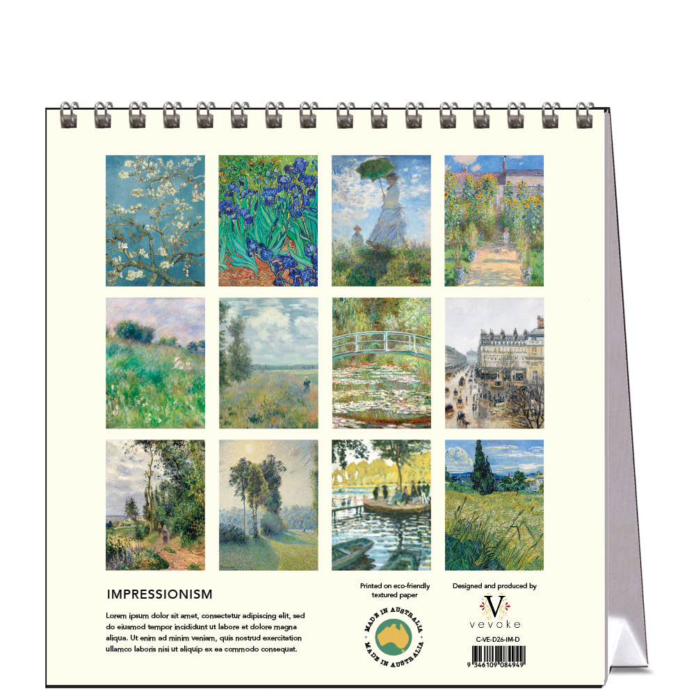 2026 Impressionism - Desk Easel Calendar