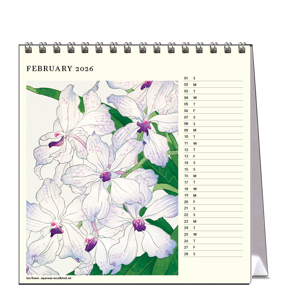 2026 Japanese Flowers - Desk Easel Calendar