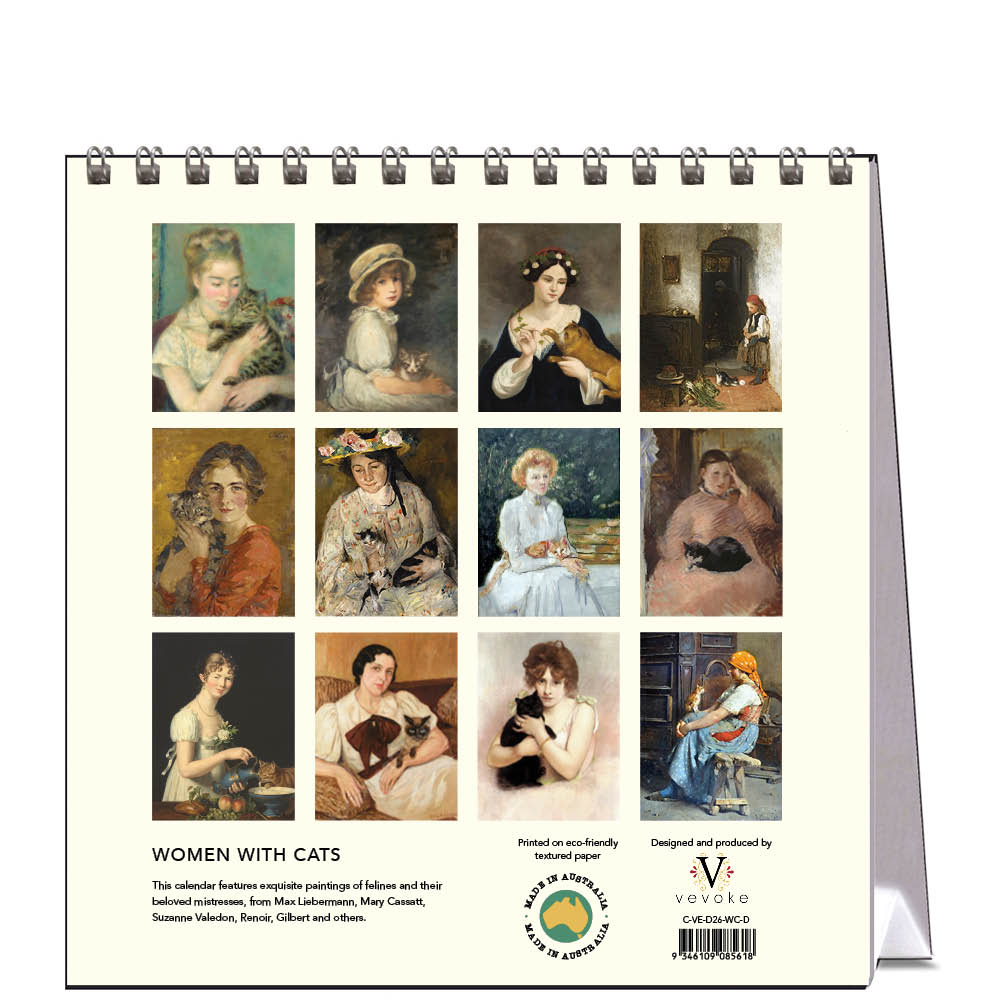 2026 Women with Cats - Desk Easel Calendar