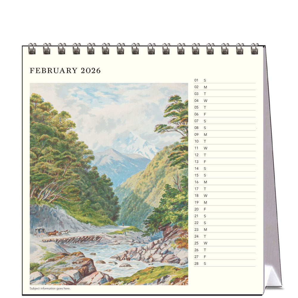 2026 New Zealand Landscapes - Desk Easel Calendar
