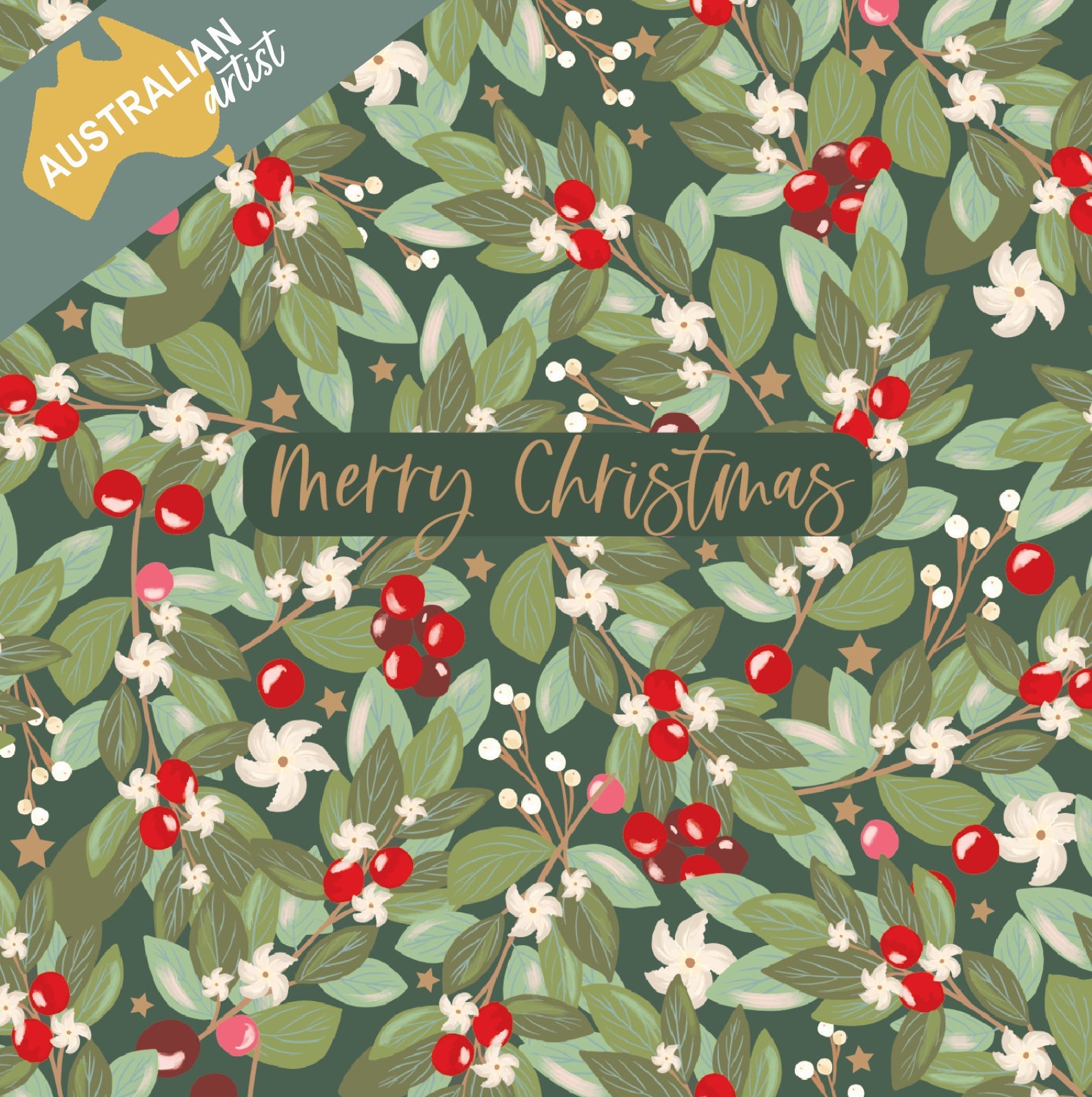 BCNA - Leaves And Berries - 10 Charity Christmas Cards Pack