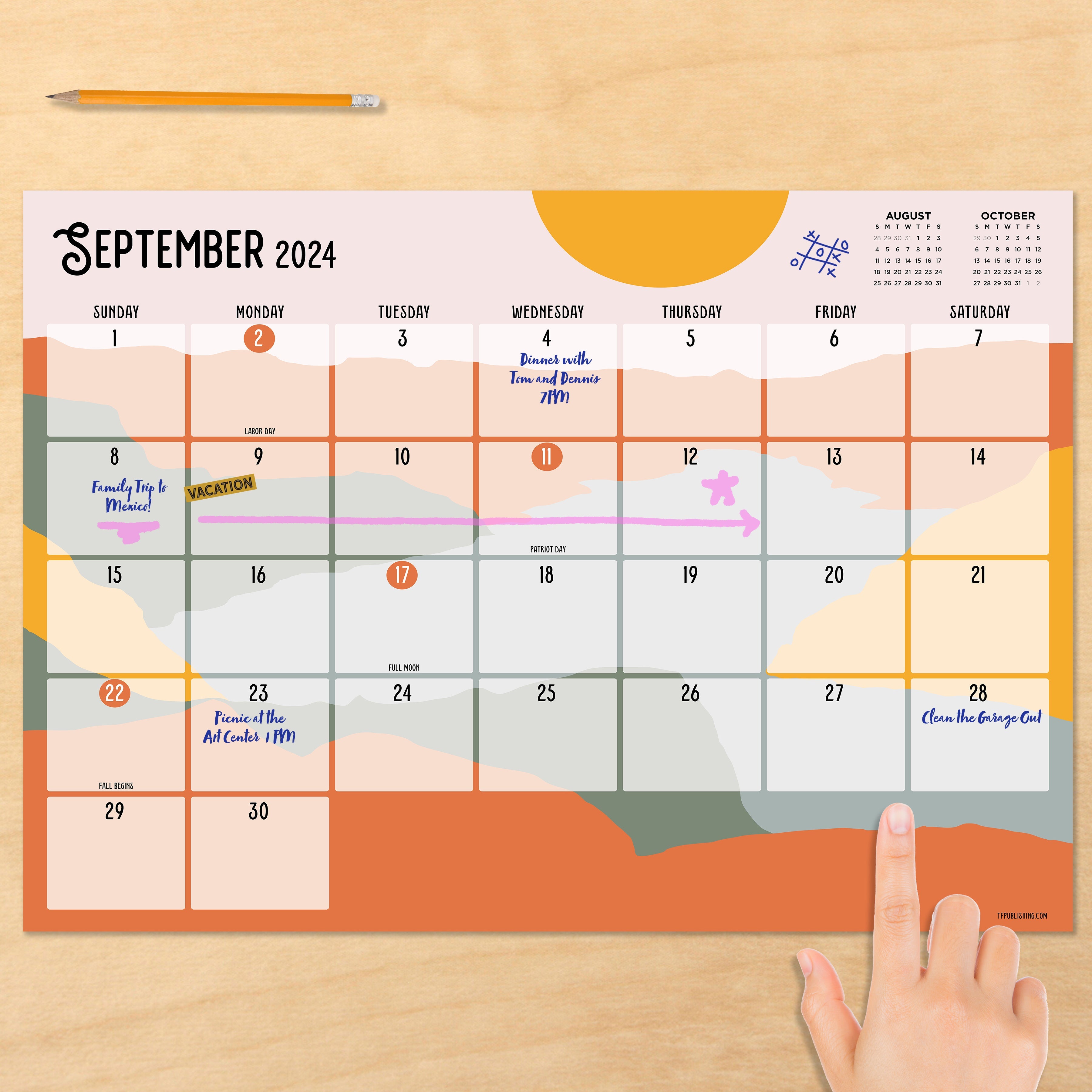 July 2024 - June 2025 Landscapes - Medium Monthly Desk Pad Blotter Academic Calendar