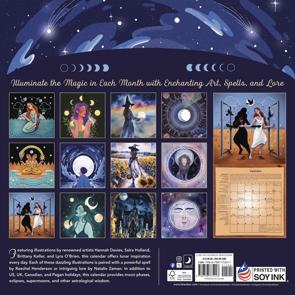 2026 Llewellyn's Magical Moon - Square Wall Calendar
