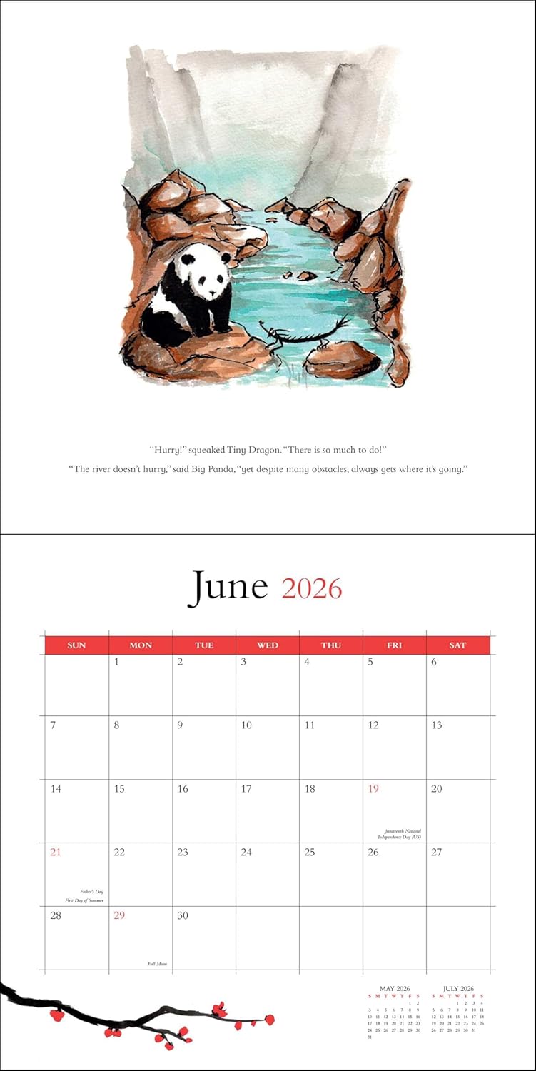 2026 Big Panda & Tiny Dragon - Square Wall Calendar