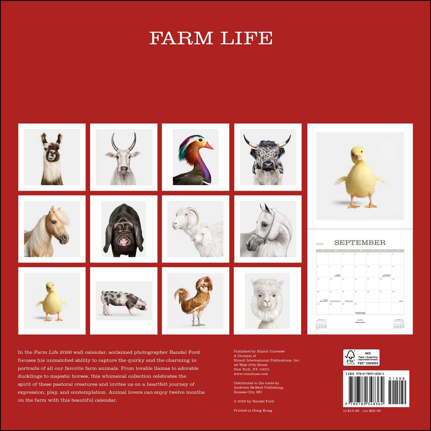 2026 Farm Life - Square Wall Calendar