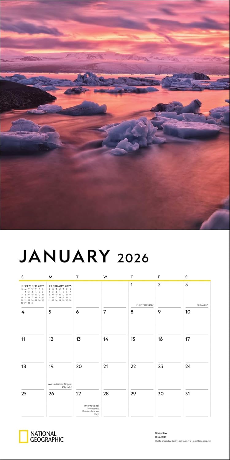 2026 Most Beautiful Places: National Geo - Square Wall Calendar