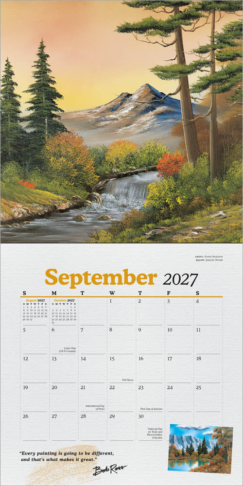 2027 Bob Ross - Square Wall Calendar