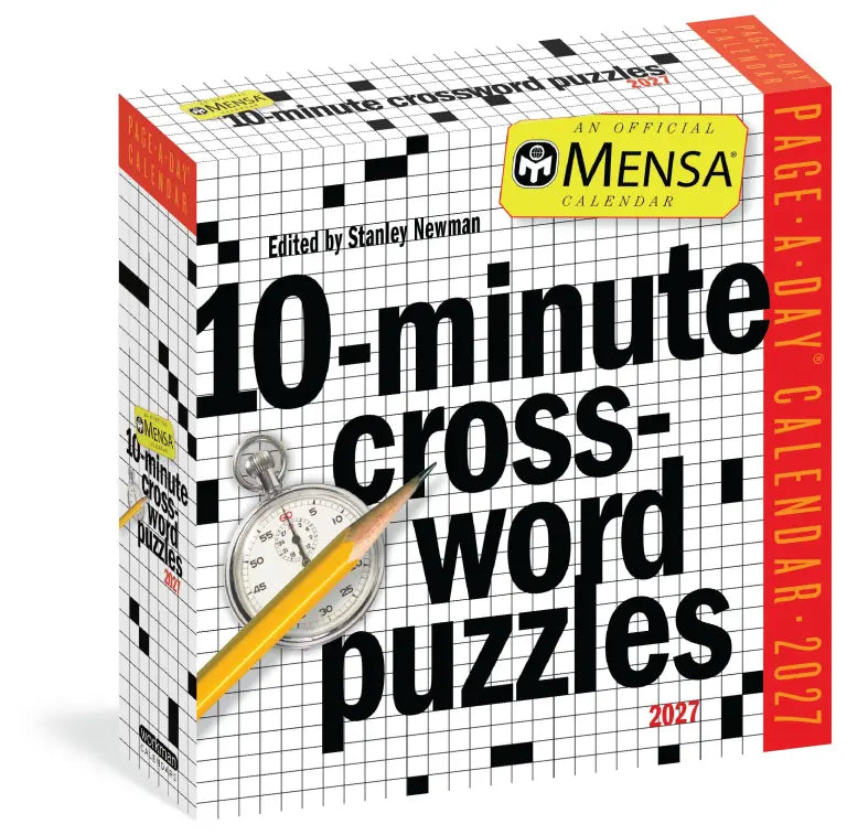 2027 Mensa® 10-Minute Crossword Puzzles - Daily Boxed Page-A-Day Calendar