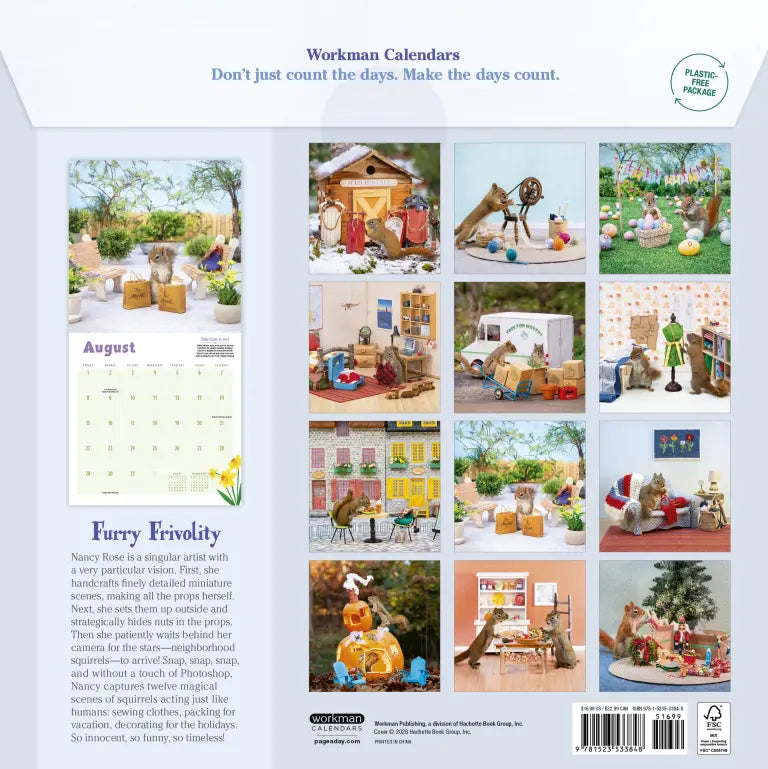 2027 Secret Life of Squirrels - Square Wall Calendar
