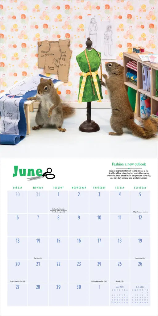 2027 Secret Life of Squirrels - Square Wall Calendar