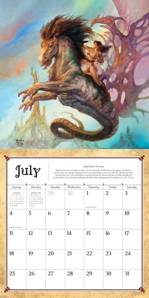 2027 Boris Vallejo & Julie Bell's Fantasy - Square Wall Calendar