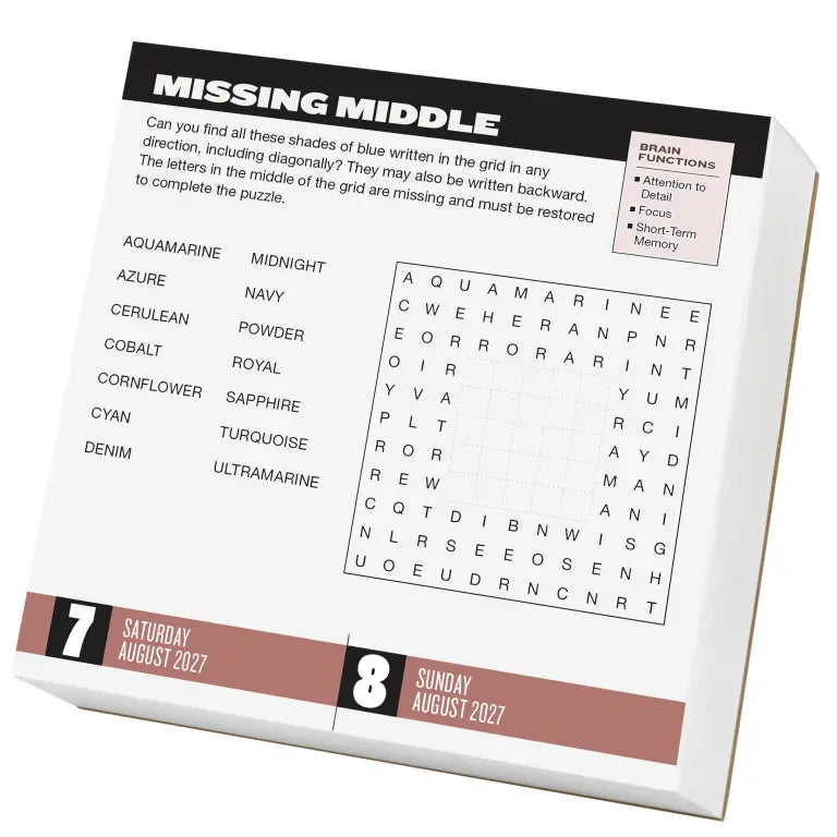 2027 Brainpower Puzzles - Daily Boxed Page-A-Day Calendar