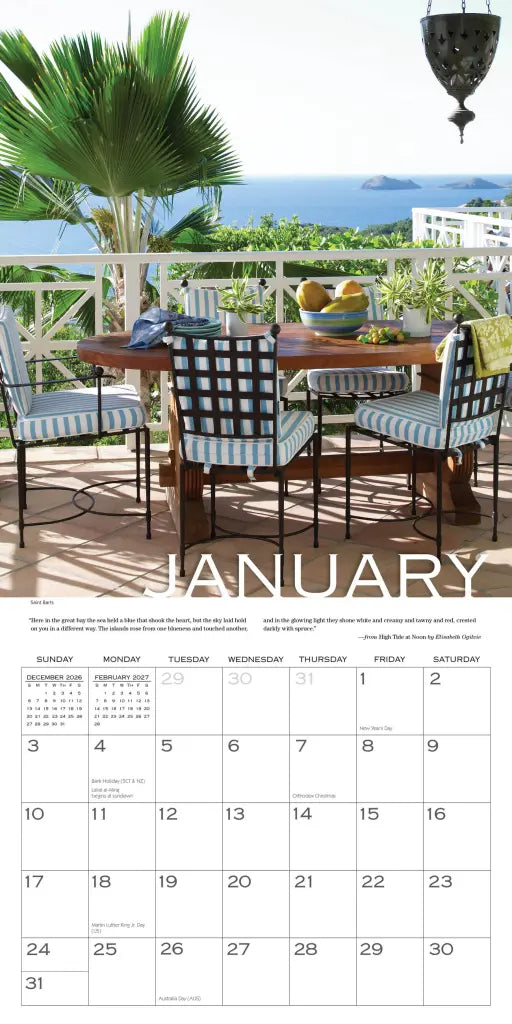 2027 Out on the Porch - Square Wall Calendar
