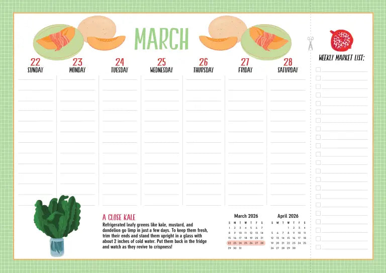 2027 Kitchen Companion Page-A-Week® - Magnetic Wall Calendar