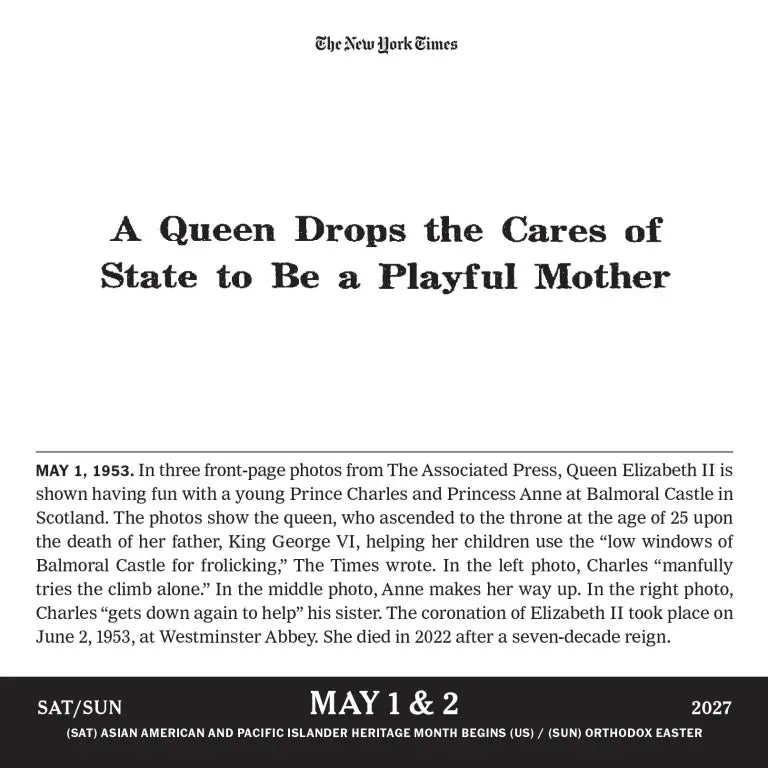 2027 New York Times Headlines in History - Daily Boxed Page-A-Day Calendar