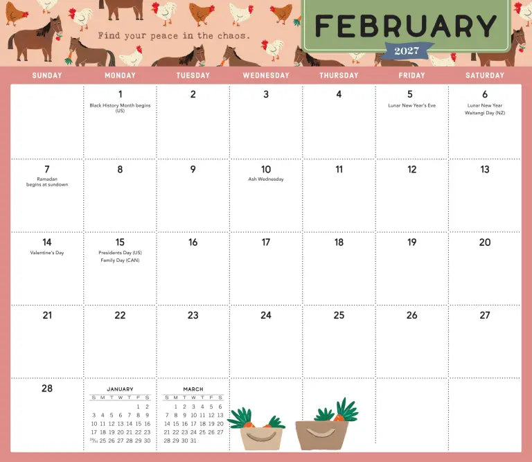 2027 Go With the Flow - Magnetic Monthly Wall Calendar