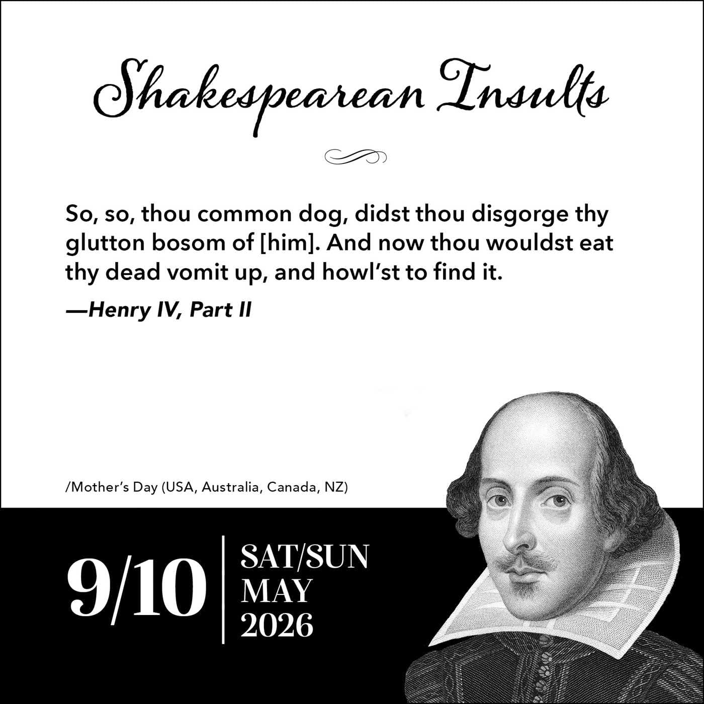 2026 Shakespearean Insults - Boxed Page-A-Day