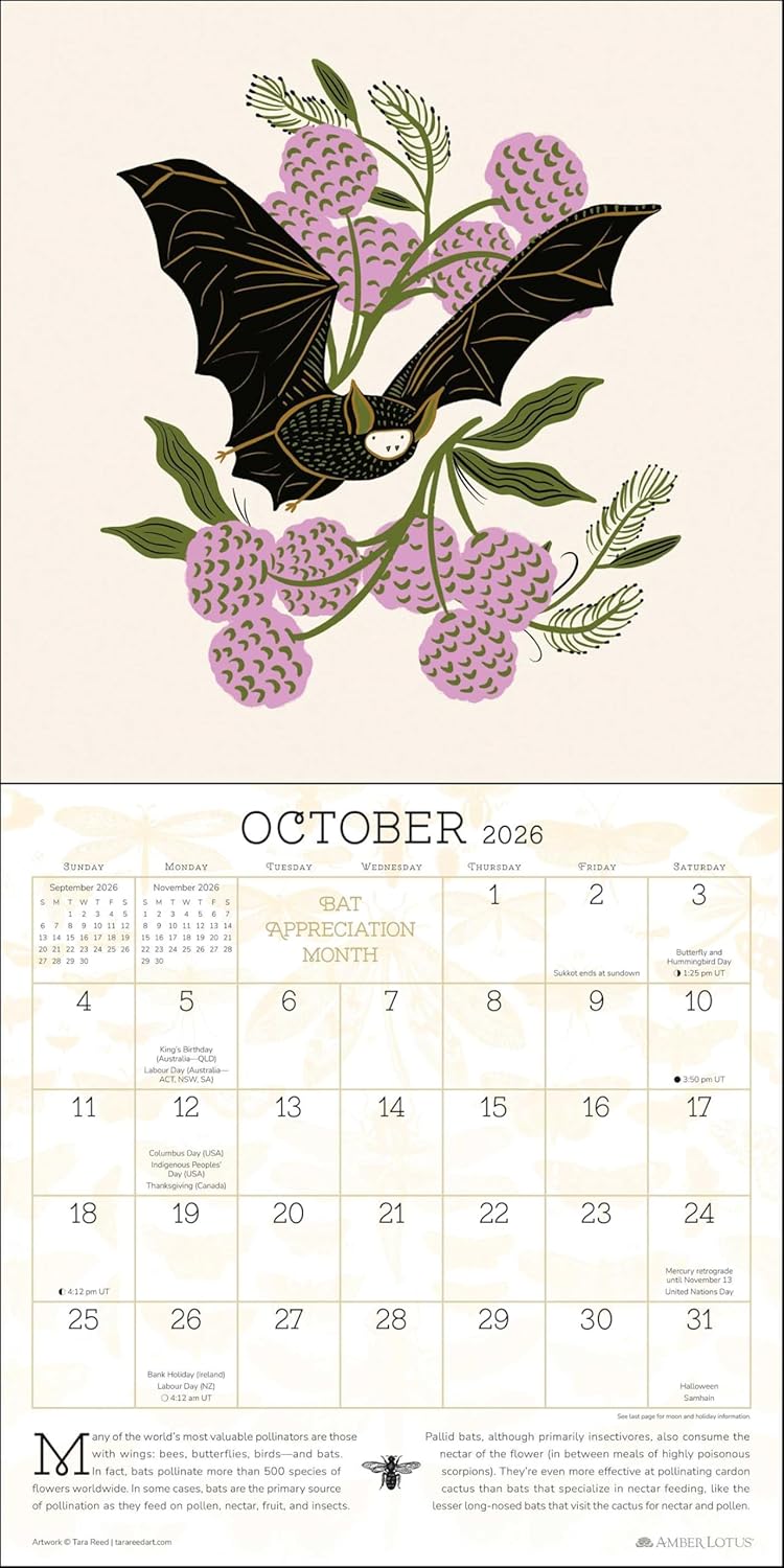 2026 Praise for the Pollinators - Square Wall Calendar