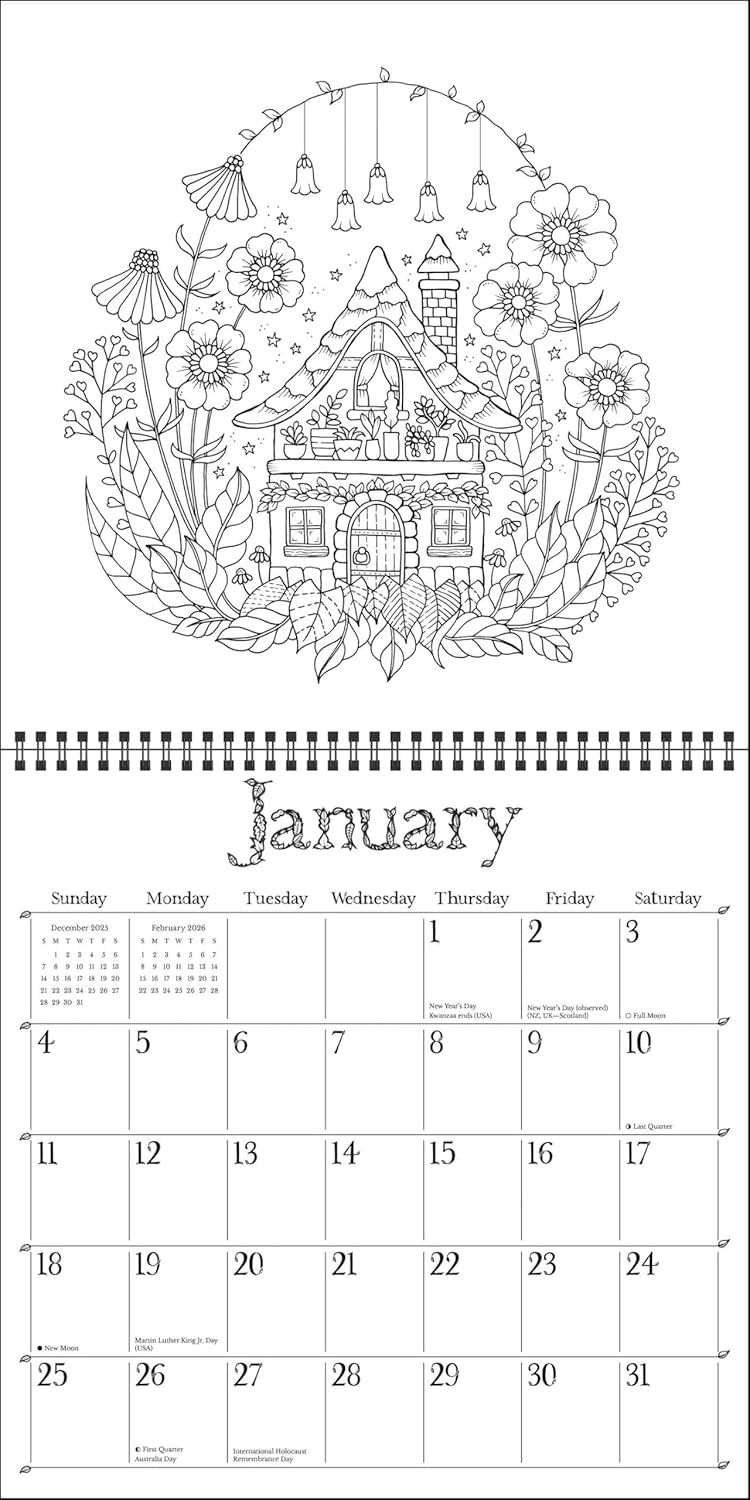 2026 Johanna Basford Coloring - Square Wall Calendar