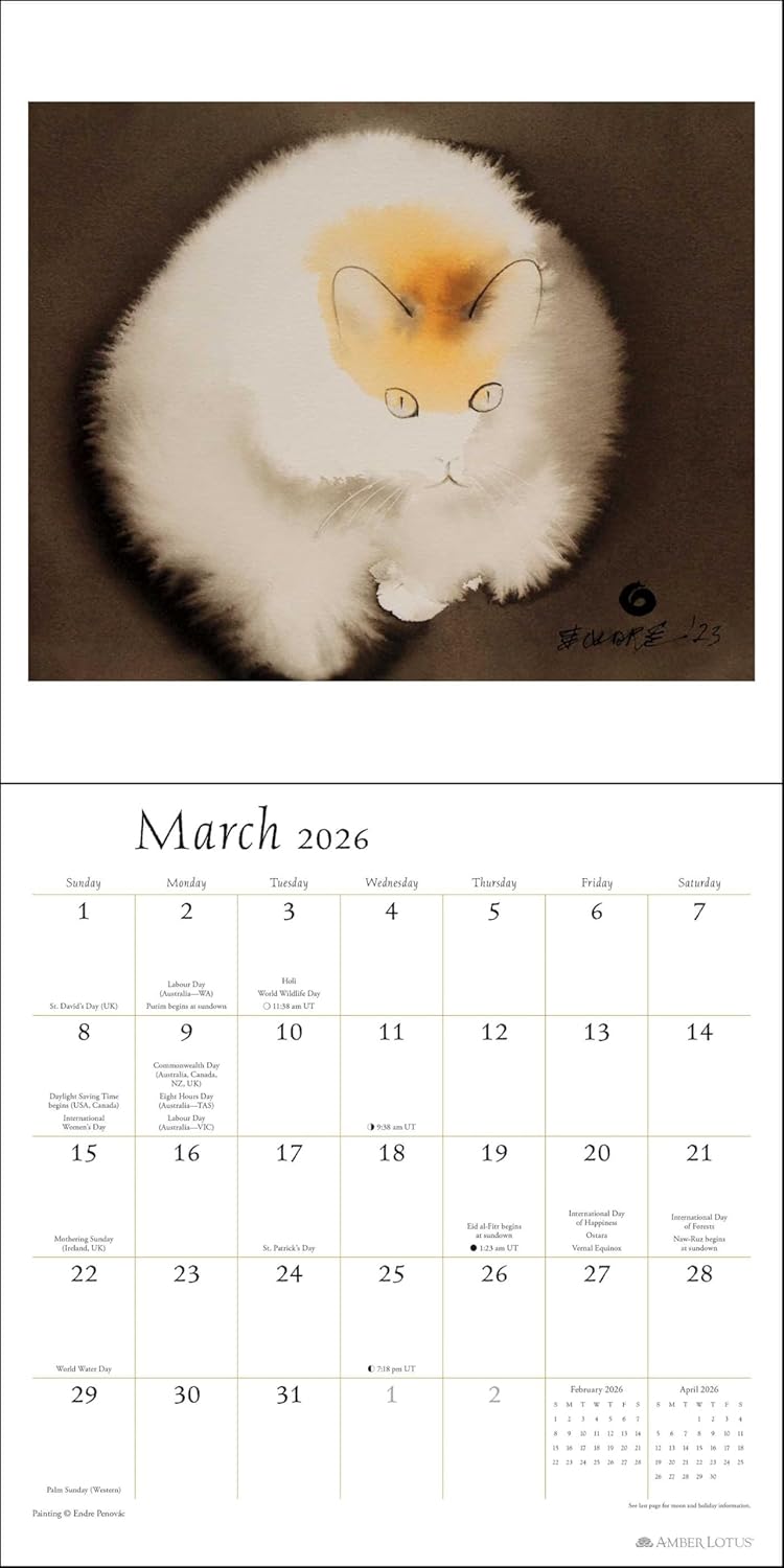 2026 The Artful Cat - Square Wall Calendar