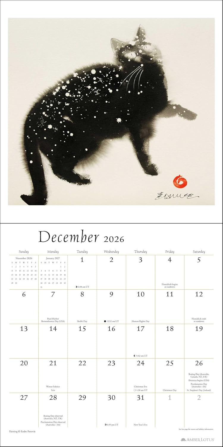 2026 The Artful Cat - Square Wall Calendar