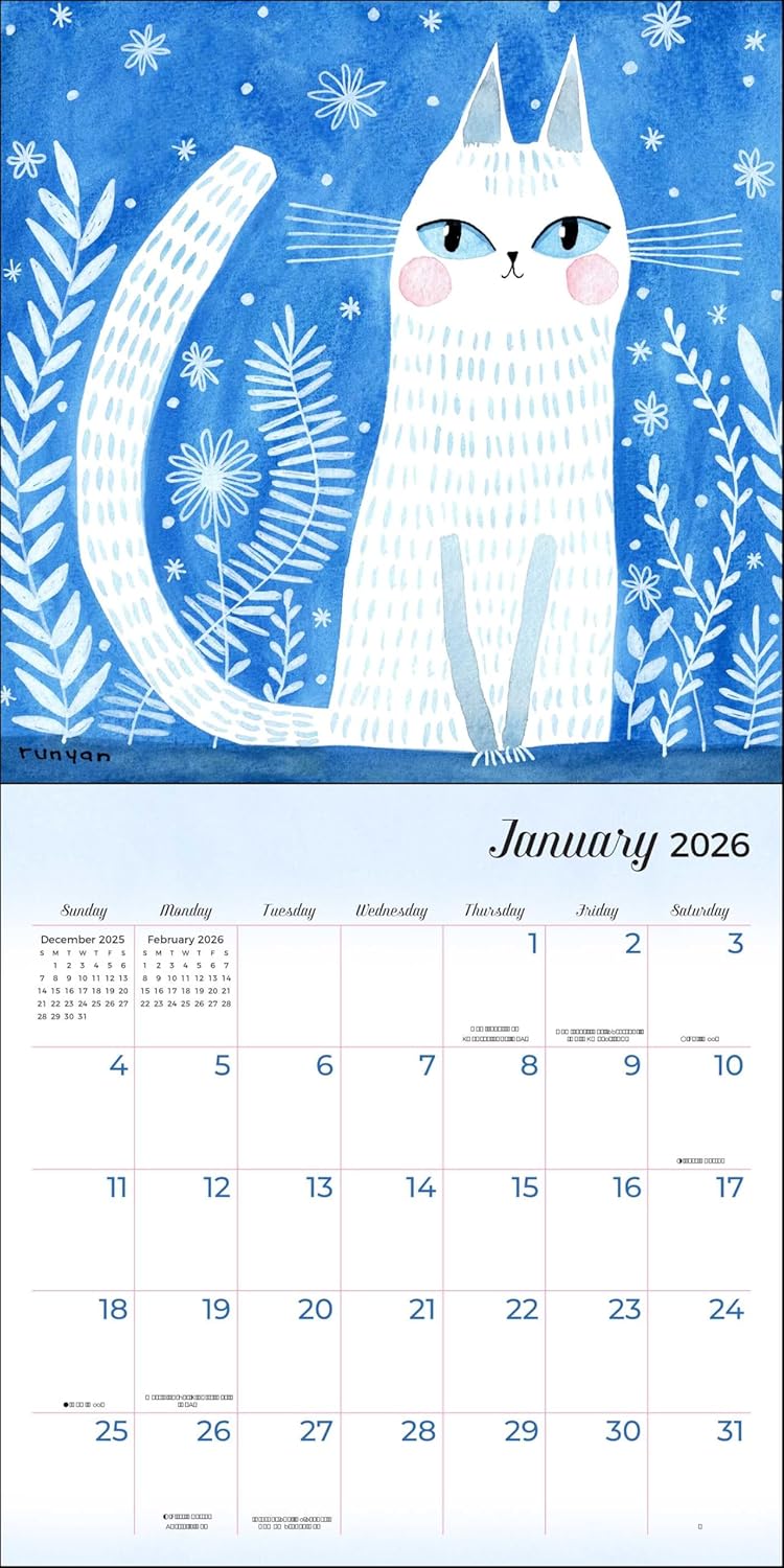 2026 Feline: Terry Runyan's Cats - Square Wall Calendar