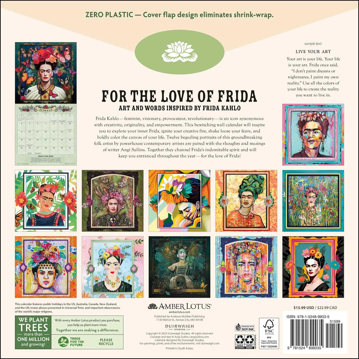 2026 For the Love of Frida - Square Wall Calendar