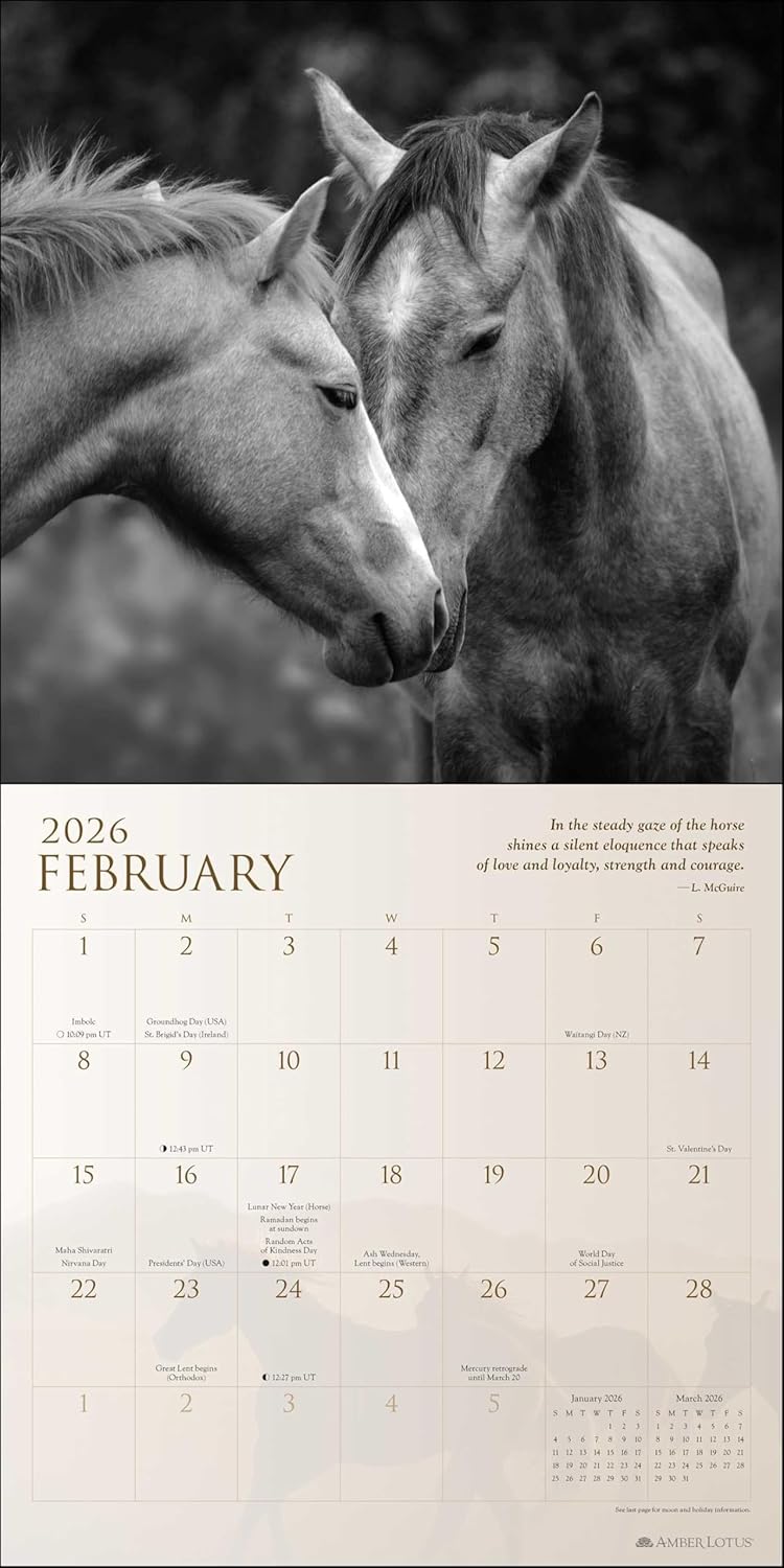 2026 Spirit Horses - Square Wall Calendar