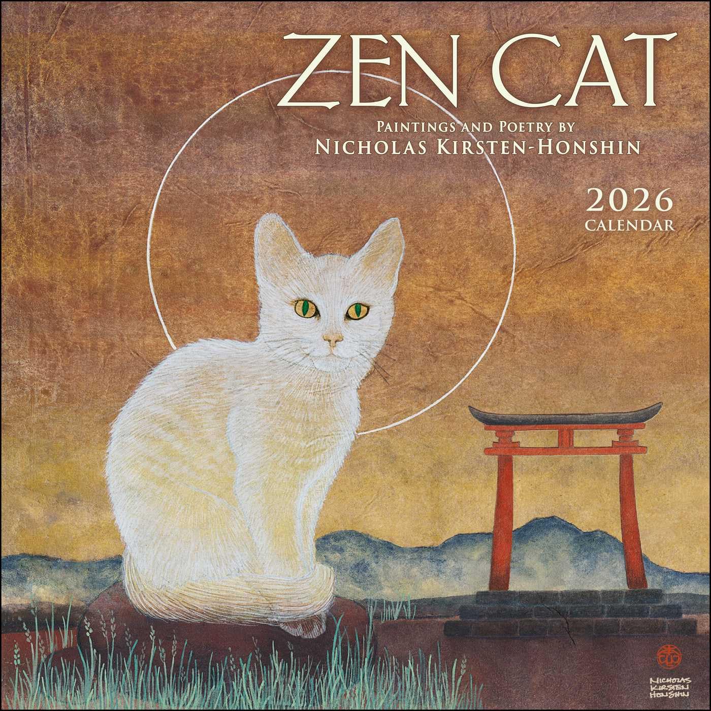 2026 Zen Cat - Square Wall Calendar