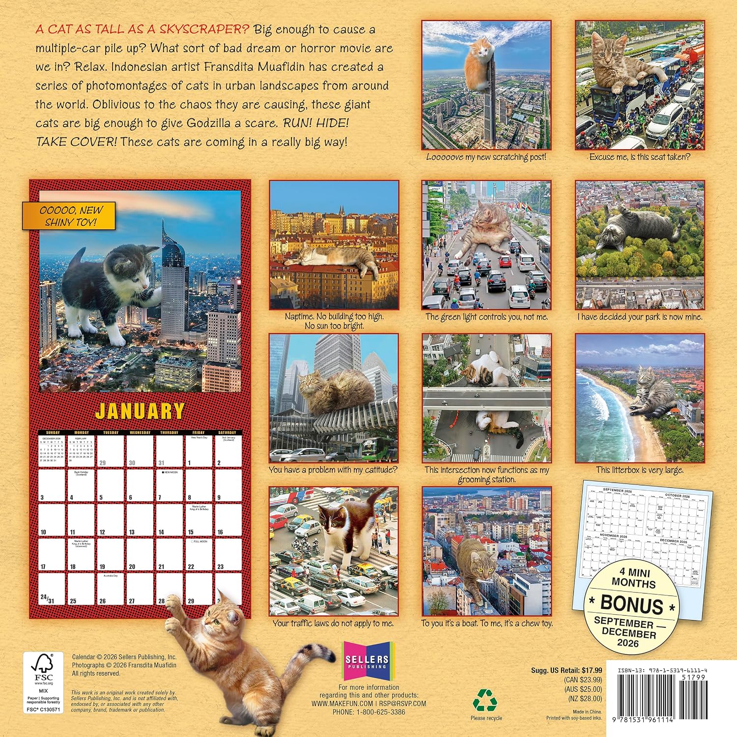 2027 Catzilla - Square Wall Calendar
